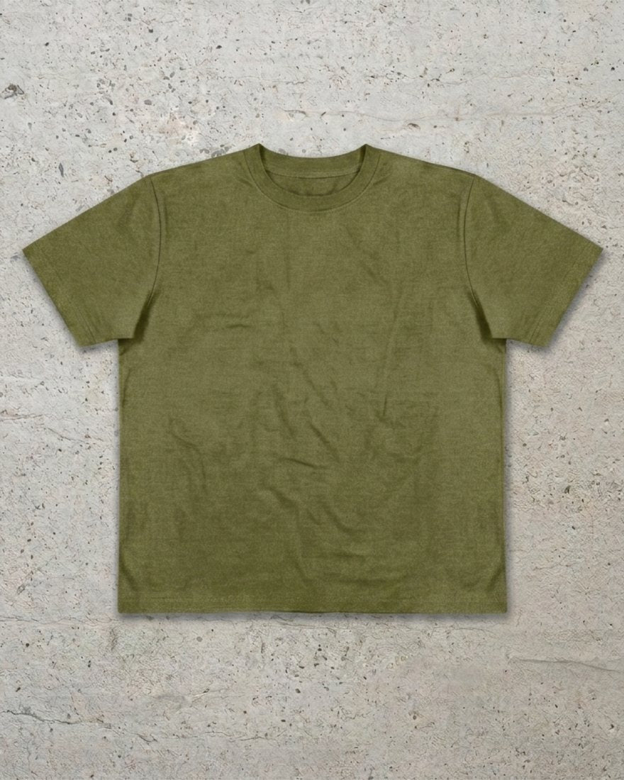 Garment-dyed regular tee — Olive